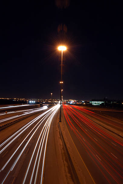 istock Blurred traffic lights on highway 401 in Toronto 91323094