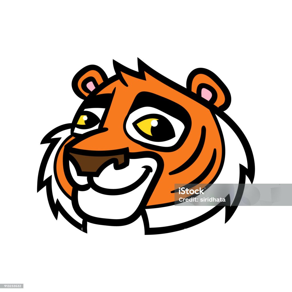 Cartoon Tiger Head Stock Illustration - Download Image Now - Tiger, Mascot,  Africa - iStock