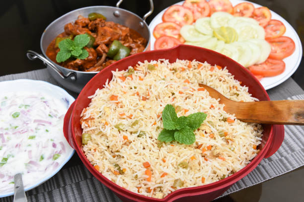 istock Biryani or biriyani Indian dish cooked basmati rice pulav 913241110