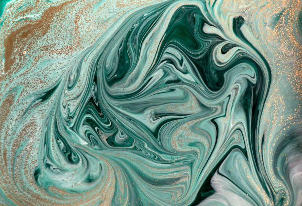 istock Marble abstract acrylic background. Nature green marbling artwork texture. Golden glitter. 913246174