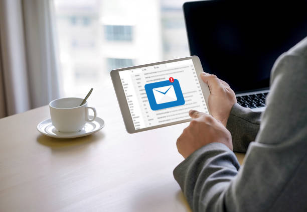 istock Mail Communication Connection message to mailing contacts phone Global Letters Concept 913248986