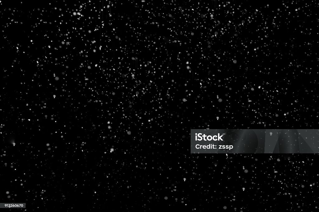 Schneeflocke-Material in den schwarzen Hintergrund - Lizenzfrei Schnee Stock-Foto