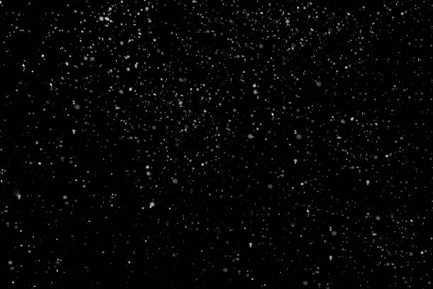 黒の背景に雪の結晶素材 - 雪 ストックフォトと画像