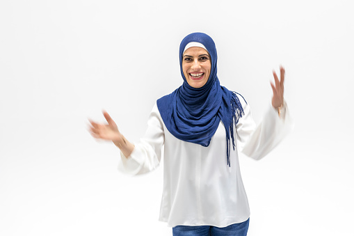 Modern, Stylish and Happy Muslim Woman Wearing a Headscarf