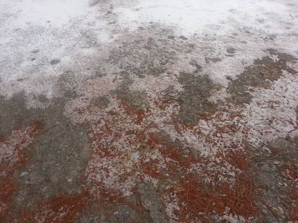 istock Greyish white snow on floor with colored background 913263516