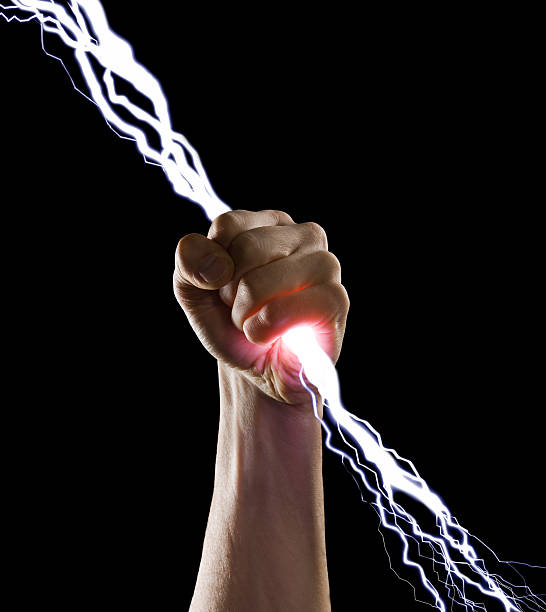 lightning in the fist stock photo