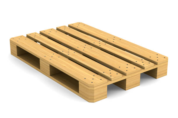 istock wooden pallet on white background. Isolated 3D illustration 913264456