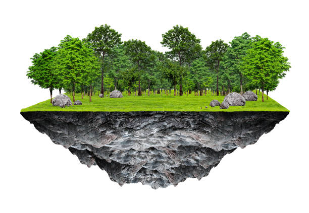 istock The floating island on white background. 913264644
