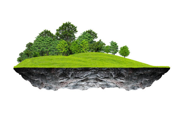 istock The floating island on white background. 913264734