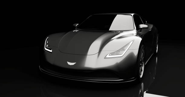 istock gray sports car on black background 913271608