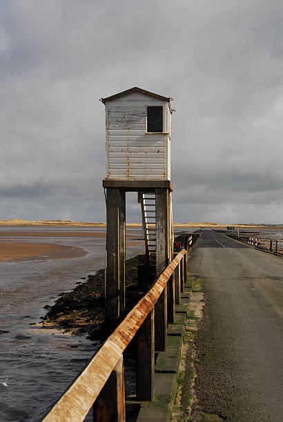 istock Lindisfarne Causeway and Emergency Hut 91327289