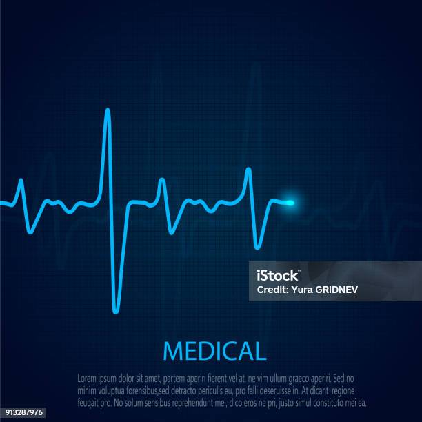 Concept De Cardiologie Avec Le Diagramme Des Pouls Formation Médicale Avec Cardiogramme Cœur Vecteurs libres de droits et plus d'images vectorielles de Rythme cardiaque
