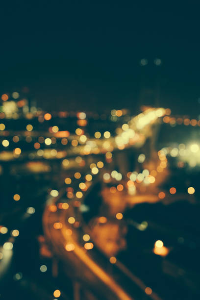 Defocused urban abstract texture bokeh city