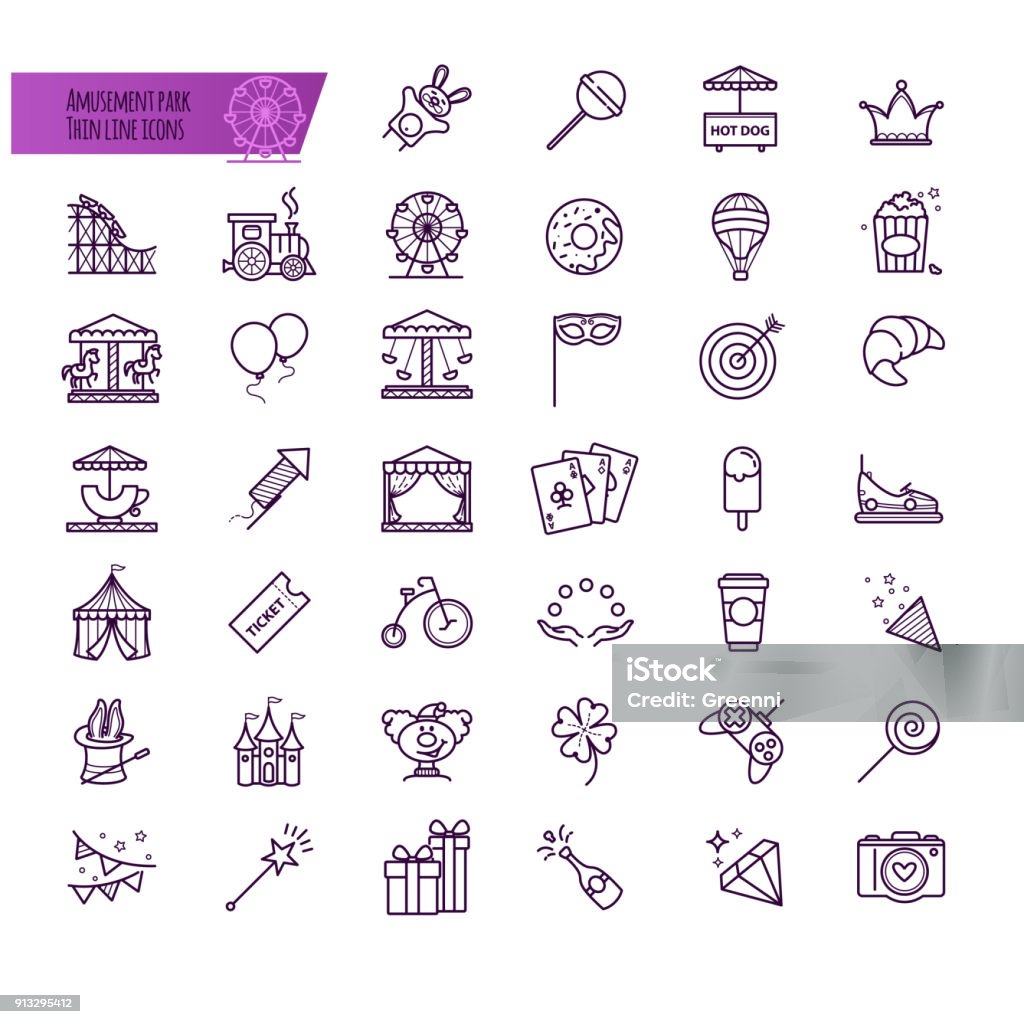 Amusement park, attraction vector icons Amusement park, attraction vector icons for your design Icon Symbol stock vector