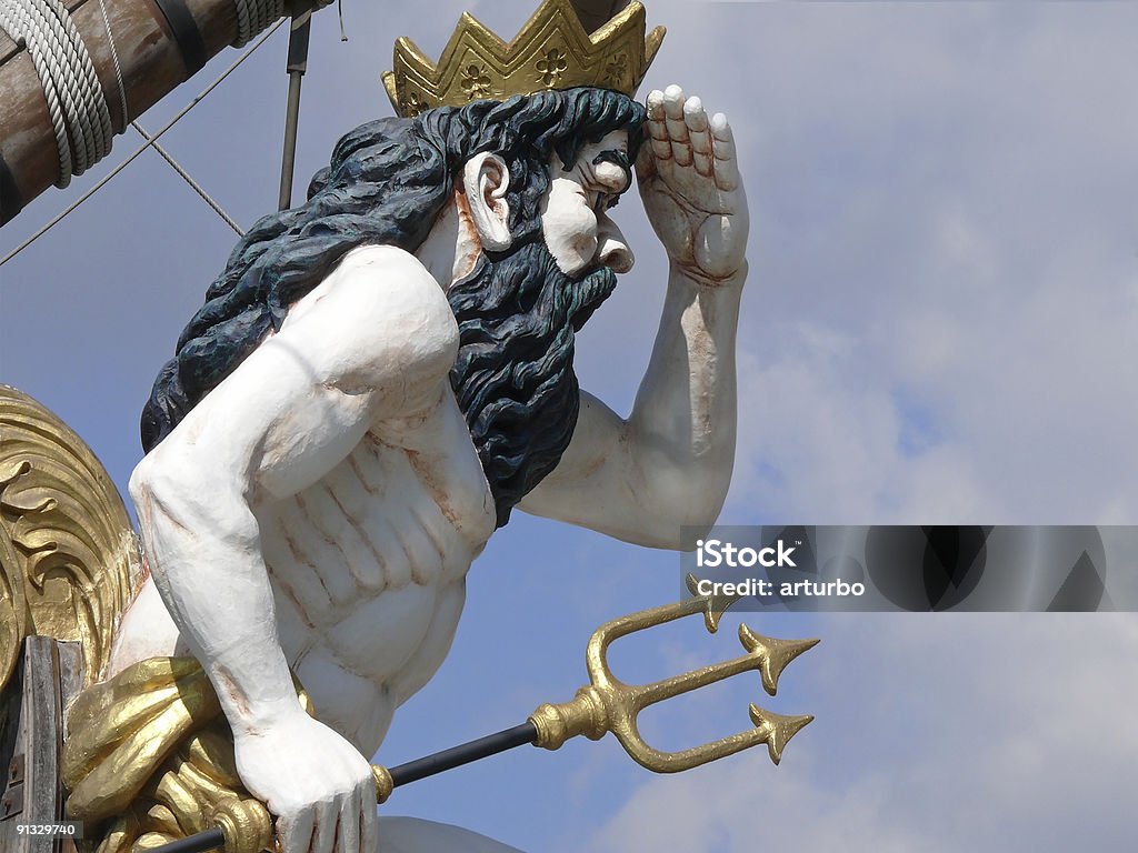 ネプチューンの像にトライデント - あごヒゲのロイヤリティフリーストックフォト