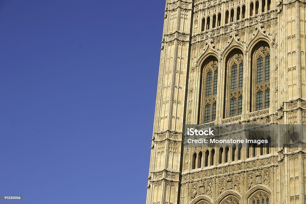 Victoria Tower no Casas do Parlamento em Londres, Inglaterra - Foto de stock de Abstrato royalty-free