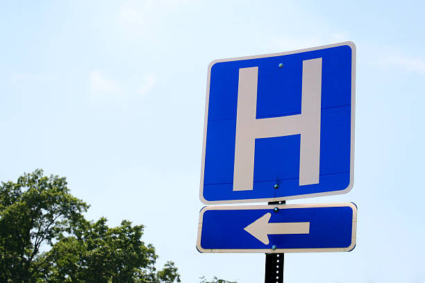istock Blue Hospital Sign with copy space 91330066