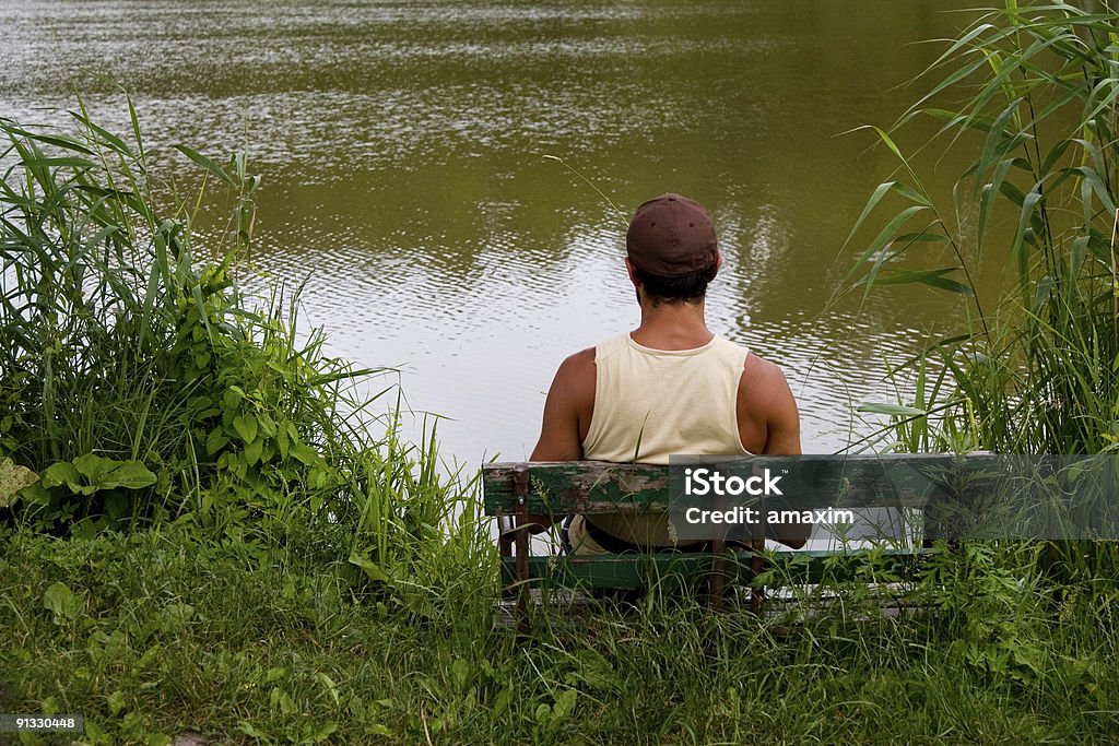 Mann auf See - Lizenzfrei Abgeschiedenheit Stock-Foto