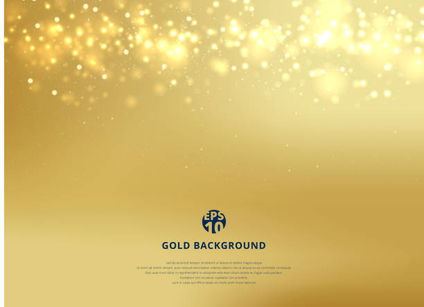 abstrakcyjne złoto rozmyte tło z bokeh i nagłówek brokat złota. - party pattern contemporary shiny stock illustrations