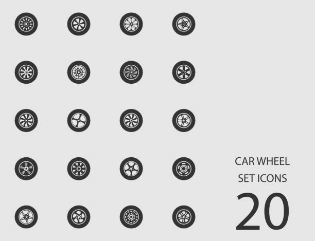 istock Car wheel set of flat icons. Vector illustration 913315320