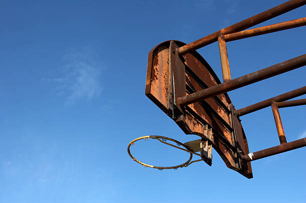 istock Rusted basketball hoop and backboard 91331569