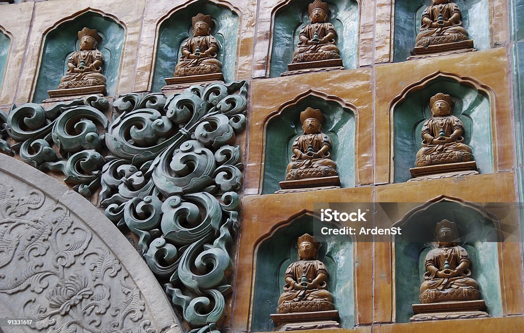 Mnich Temple ściany szczegóły - Zbiór zdjęć royalty-free (Bez ludzi)