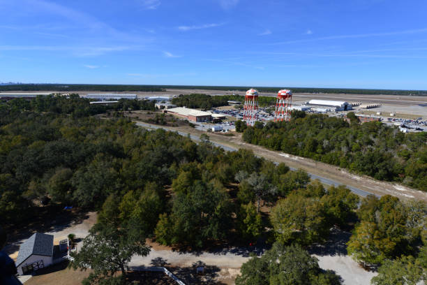 istock view from the Pensacola lighthouse looking down at the beach on a winters morning. 913319330