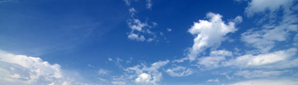 White clouds drifting in the blue sky