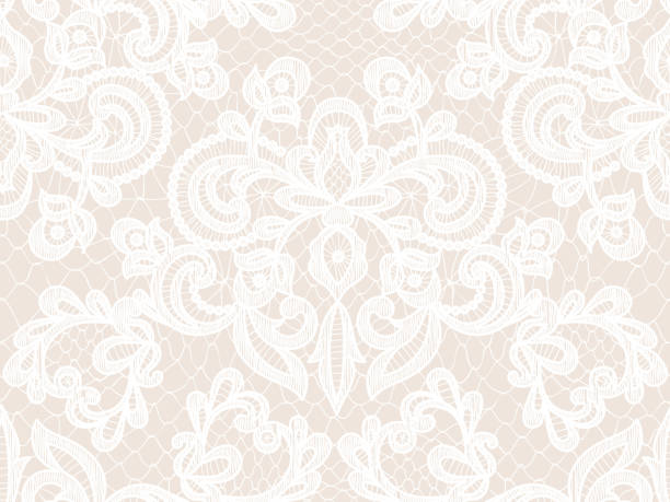 nahtlose weiße schnürsenkel - flower backgrounds pattern old stock-grafiken, -clipart, -cartoons und -symbole