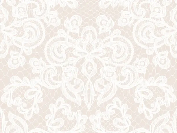 Vector illustration of Seamless white lace