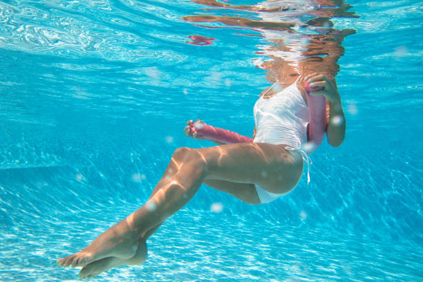 istock woman doing water aerobics in a pool 913323810
