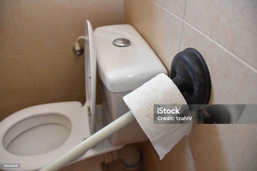 Funny Improvisation Plunger Holds Toilet Paper Stock Photo - Download Image Now - Airtight, Black Color, Garbage Can - iStock Funny Improvisation Plunger Holds Toilet Paper Stock Photo - Download Image Now - Airtight, Black Color, Garbage Can - iStock