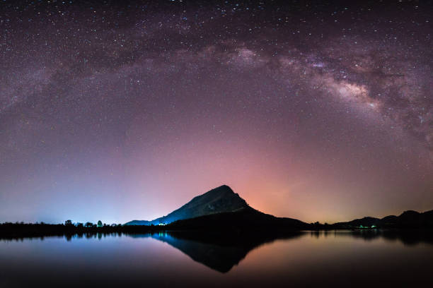 istock night landscape mountain and milky way  galaxy background , thailand , long exposure , low light 913347114