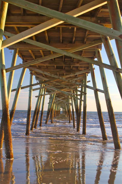 istock Fishing Pier on a sandy Outer Banks beach under a clear blue sky 913350364