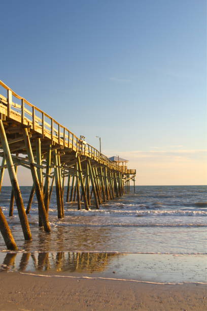 istock Fishing Pier on a sandy Outer Banks beach under a clear blue sky 913350512