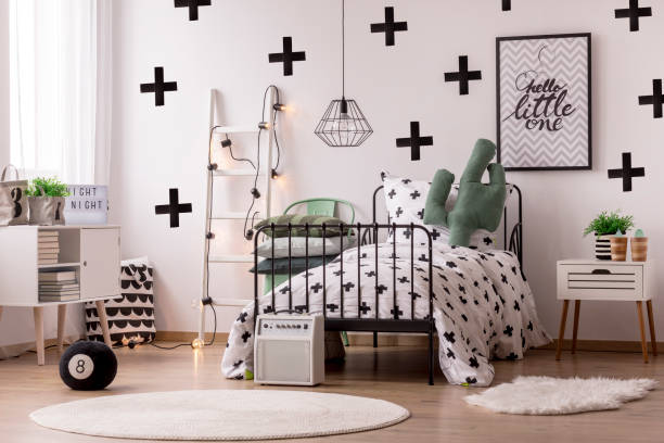 istock White scandinavian bedroom interior 913351734