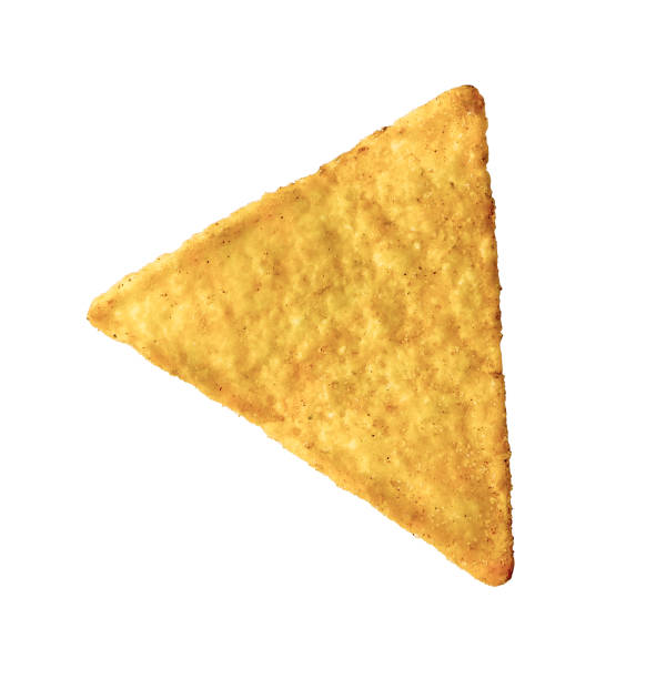 тортилья чип изолированы на белом фоне - nachos yellow white spice стоковые фото и изображения