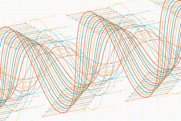 ilustrações de stock, clip art, desenhos animados e ícones de sport vector sine wave graph pattern horizontal - sine wave