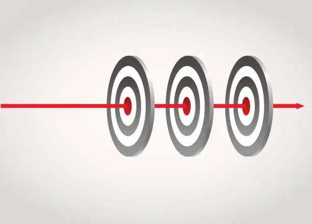 Vector illustration of Hit Three targets