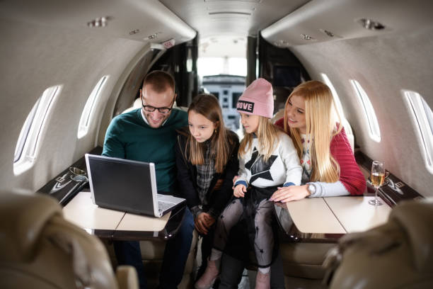 istock Family in the airplane 913378010