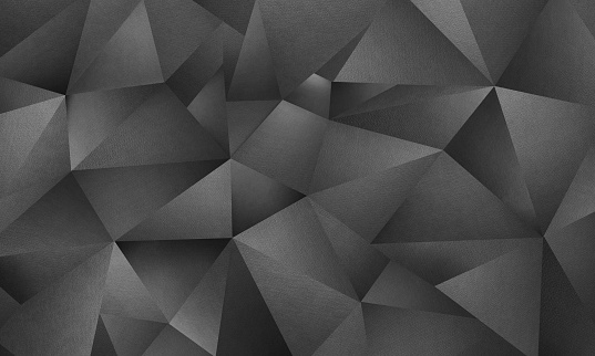 black triangle geometric background in mosaic, vector style but created from photographs of authentic paper texture with natural lighting in high resolution to allow large format print