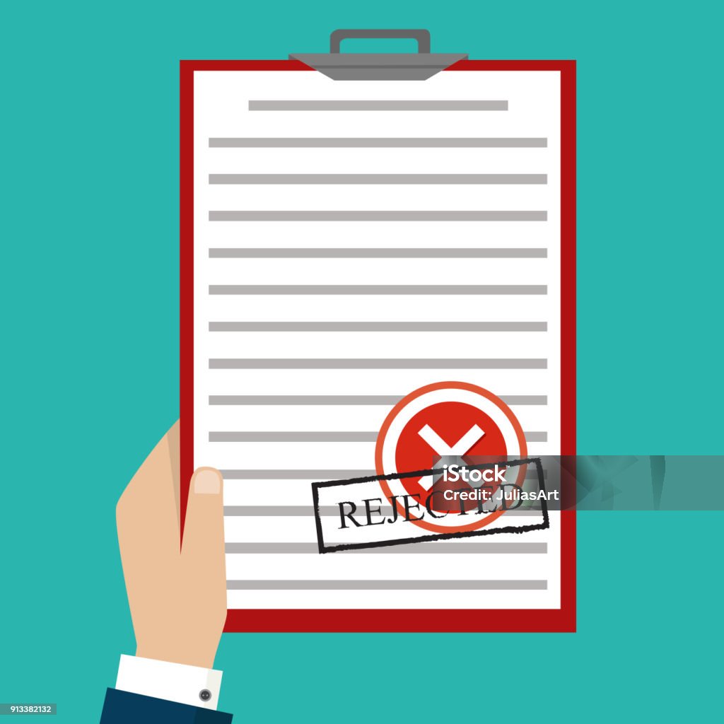 File Rejected Vector Rejected Application Concepts Vector Illustration Rejected Document ...