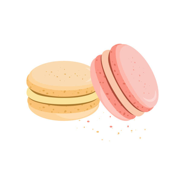 Sweets, macaroons of different taste. Bakery. Vector illustration Bakery. Vector illustration. Sweets, macaroons of different taste. macaroon stock illustrations