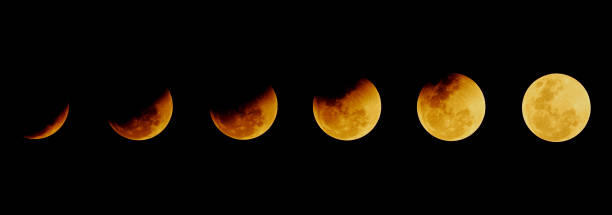 istock The moon after total eclipse ends in the different time on the dark night background in Chonburi, Thailand on January 31, 2018 913382574