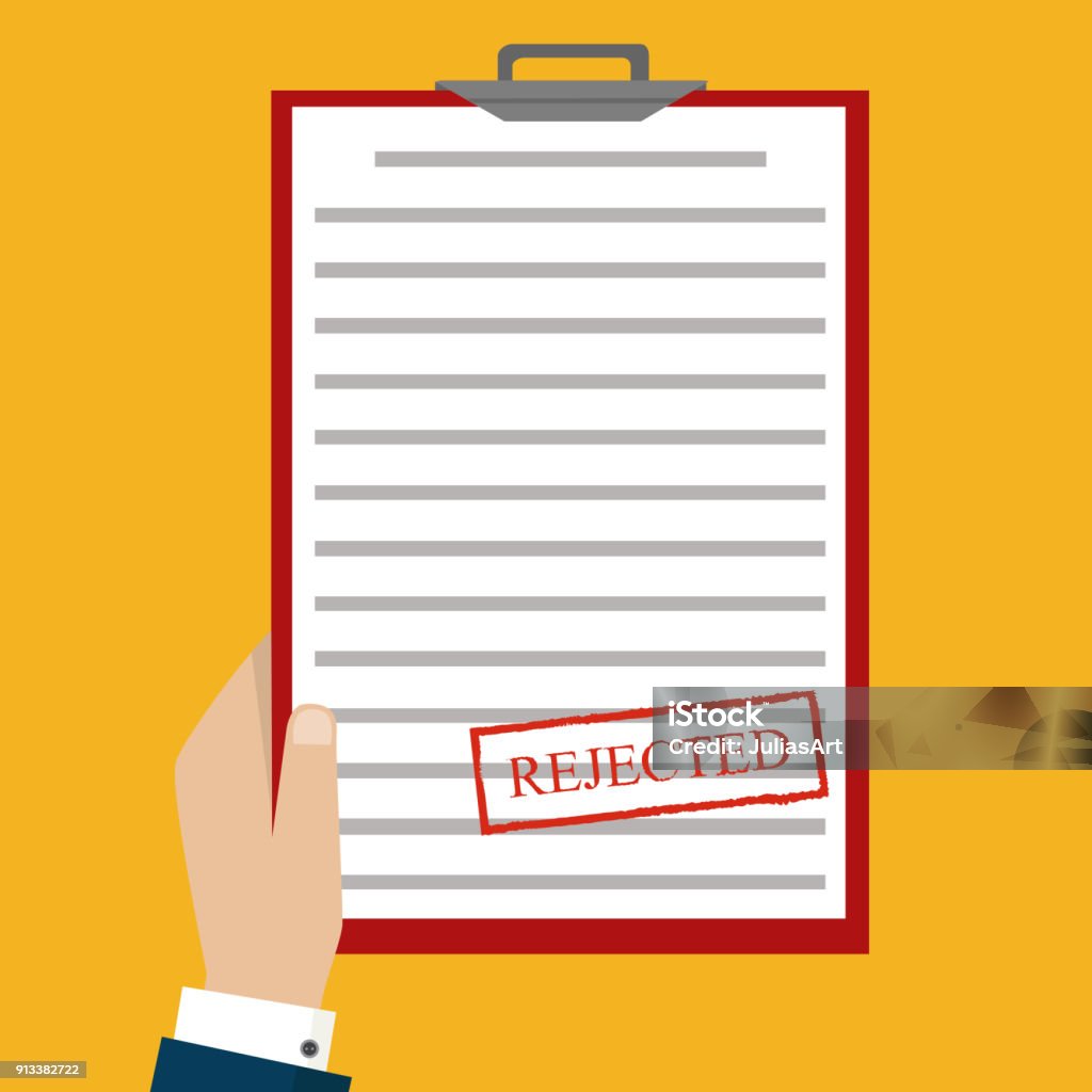 Rejected Application Vector Rejected Application Concepts Vector Illustration Rejected Document ...