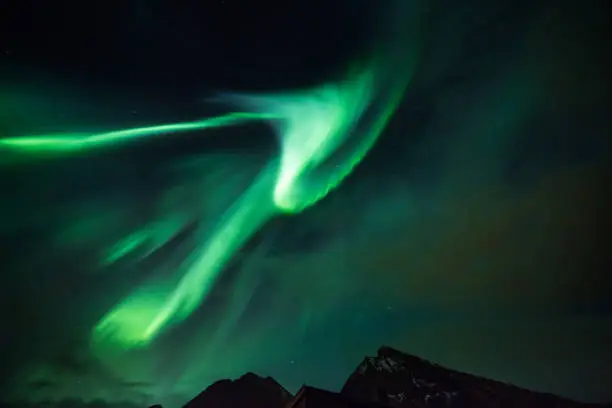 A series every 15 sec of northern lights on the Lofoten Norway