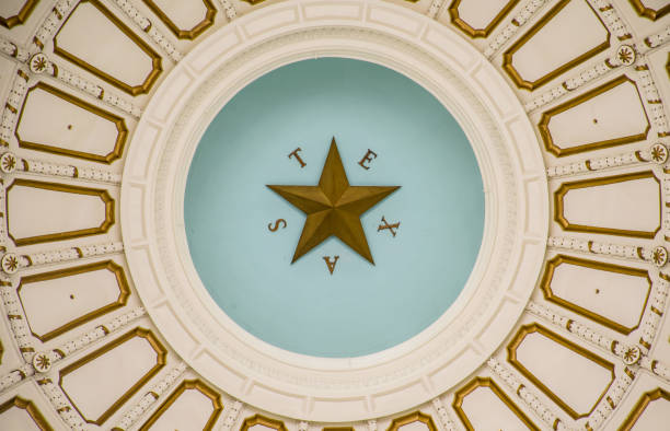 Texas State capitol building amazing architecutre and Political Symbols of the Lone Star State stock photo