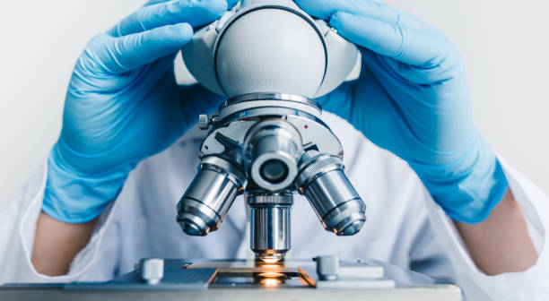 istock Close-up shot of microscope 913395010