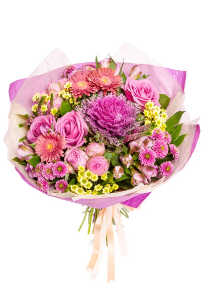 istock Bright buketny composition from fresh flowers, the white background 913395188