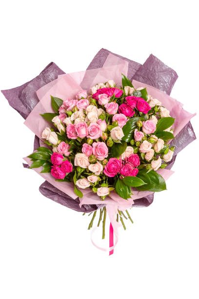 istock Bright buketny composition from fresh flowers, the white background 913396508